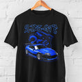 Blue 2JZ GTE Supra Turbo Black Unisex Tshirt 100% Cotton