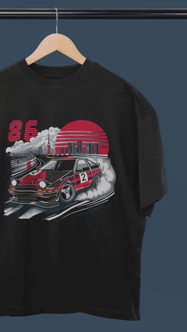 Toyota Corolla TRD AE86 Advan Carrot Tsuchiya Drift King Red Black Unisex T-Shirt